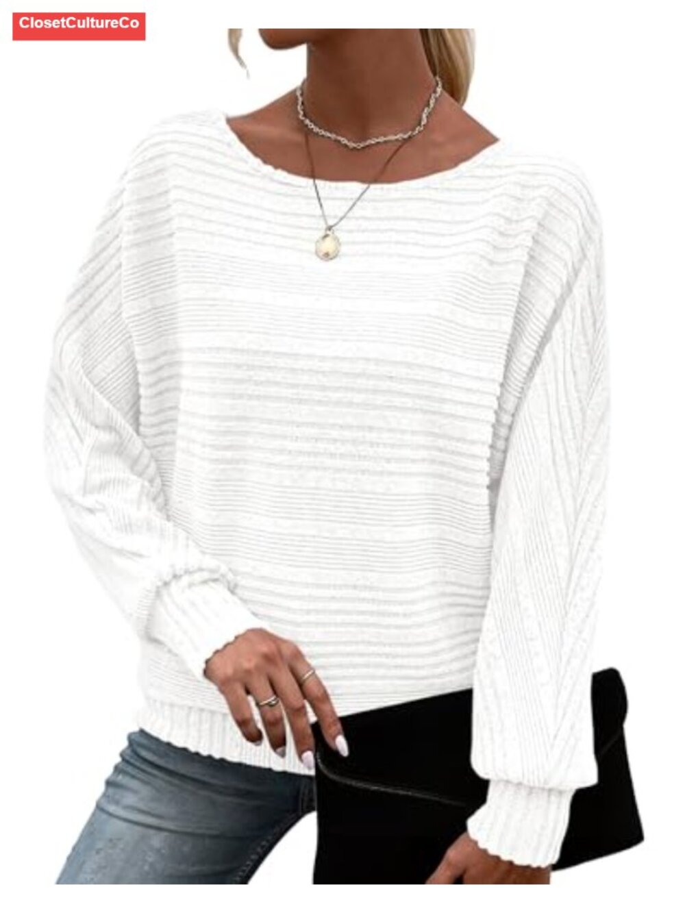 KIRUNDO Women's Lightweight Ribbed Knit Boat Neck Pullover Sweater